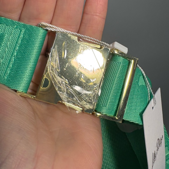 Lilly Pulitzer Green and White Gingham Crossbody Bag for Golf or Pickleball - Picture 7 of 10